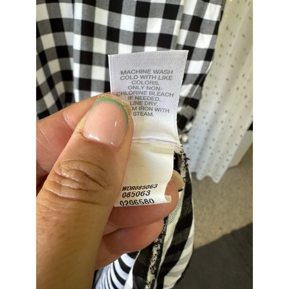 J. Jill Gingham Buffalo Plaid Checkered Tunic Rolled Sleeves Shirt Dress S Tall